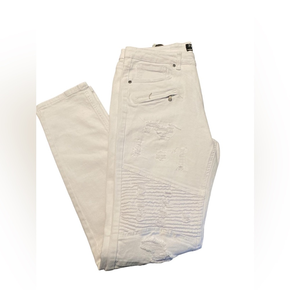 FREEHOLD JEANS, AUTHENTIC COLLECTION DENIM FACTORY SIZE 34X32 COLOR WHITE